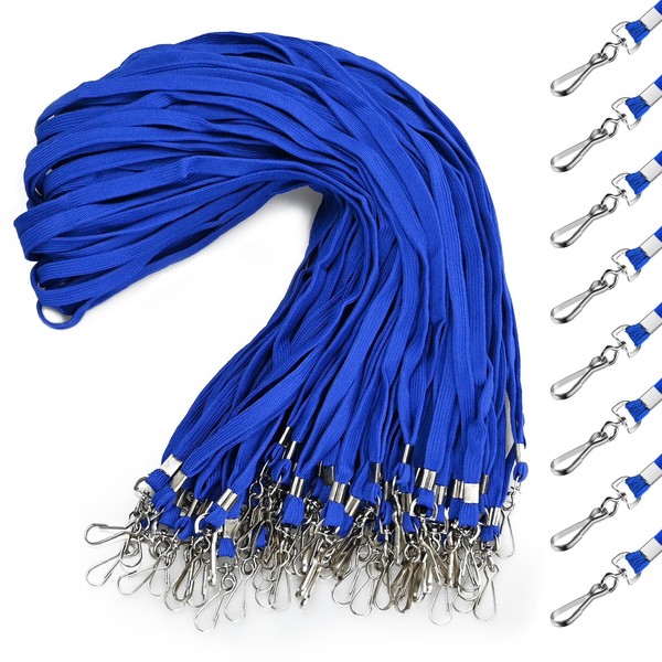 koorito 50 Pcs Badge Lanyards Flat Lanyards for ID Badges