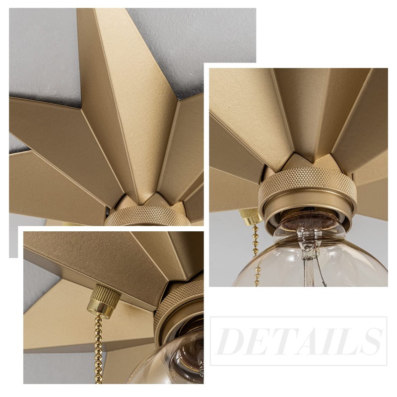 VILUXY Flush Mount Ceiling Light, Gold Star Light Fixtures Mini