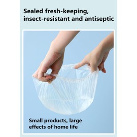 100 PCS Fresh Keeping Bags, Plastic Sealing Bags Food Cover,Elastic Reusable Plastic Wrap,Universal Kitchen Wrap Seal Caps, for Kitchen Bowl/Plates