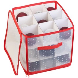 infactory Christmas Storage: Storage Box for 27 Christmas Tree Baubles up to 10 cm, Carry Handles (Christmas Storage Box, Christmas Tree Bauble Storage)