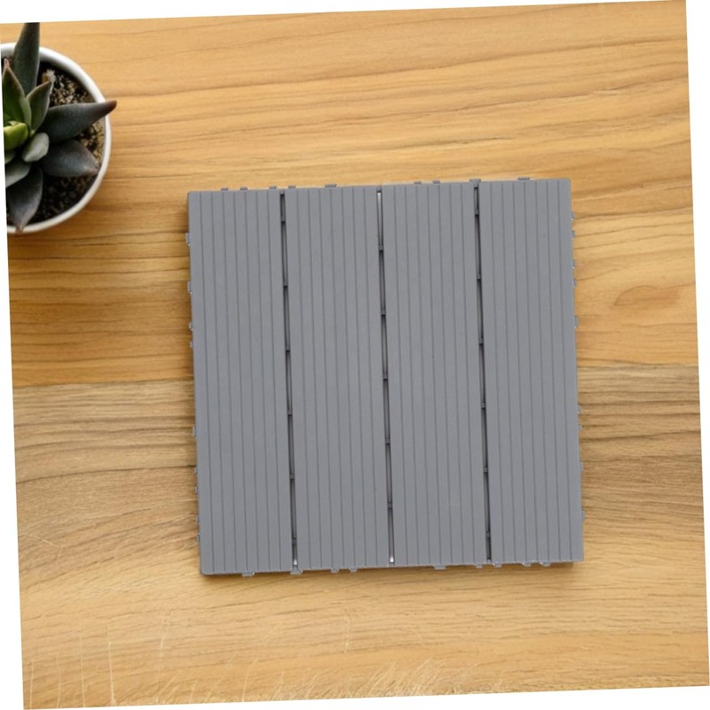 Operitacx Interlocking Plastic Wood Deck Tiles for Patio Balcony Garden