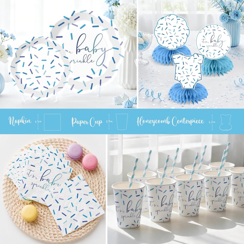 Xynic Baby Sprinkle Decorations Tableware Set Serves 25 Guests