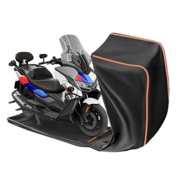 Fully Closed Motorcycle Tarpaulin Outdoor Motorcycle Cover Waterproof High Performance Motorcycle Tarpaulin with Reflective Strips for Scooter Moped Scooter 220 x 115 x 135 cm