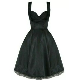 H & R  Sexy Black Satin SweetHeart bust shelf Dress Tulle XS & S  6842 New - XS