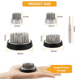 DBREAKS Flower Frog, Pack of 4 Hedgehog Flowers, Kenzan Flower Decoration, Round Flower Hedgehog, Flower Frog Flower Arrangement, Flower Holder Ikebana, Stainless Steel Needle for Flower Decoration