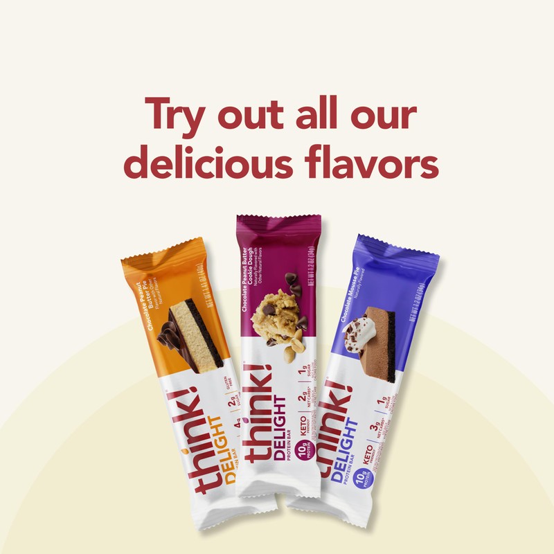think! Keto Protein Bars, Healthy Low Carb, Low Sugar, Gluten