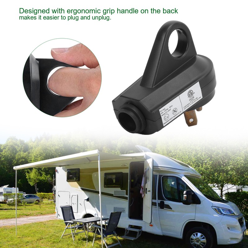 30A Male Plug Electrical Adapter with Ergonomic Grip Handle for