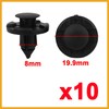 Partuto 10 Plastic Bumper Fender Flare Fastener Rivet 8mm for