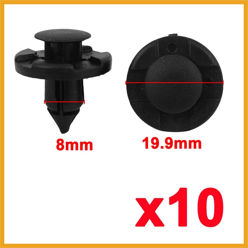 Partuto 10 Plastic Bumper Fender Flare Fastener Rivet 8mm for