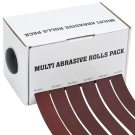 Emery Cloth Roll, 6 Grits 1'' x 20FT Abrasive Sandpaper Roll with Dispenser, Sandpaper Assortment for Wood Furniture Metal Automotive