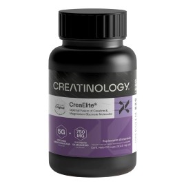 Creatina Monohidratada Creatinology 120 Cpsulas a Base de Creatina Monohidratada y Glicinato de Magnesio Sin Sabor Suplemento Alimenticio             