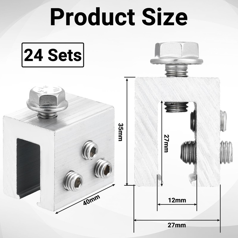 Tandefio 24 Sets Roof Clamp for Standing Metal Roof Standing