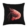 Cherry Shrimp Caricature Throw Pillow