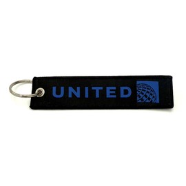 United Airlines Flight Crew Pilot Keychain Luggage Tag NEW! BLACK