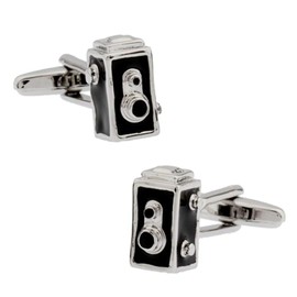 3D Vintage 2 Holes Box Camera Cuff Links Film Photography Cufflinks
