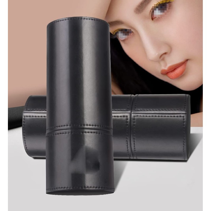 ericotry 1PCS PU Leather Makeup Brush Holder with Lid Large