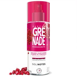 Solinotes Pomegranate Body Mist–Alcohol-Free, Long-Lasting Fragrance Spray with Pomegranate, Fruity Citrus Scent – Clean, Cruelty-Free Hair & Body Perfume Spray for Women (8.45 Fl Oz)