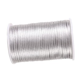 3.0 mm Nylon Satin Cord Thread Beading String for Macrame Bracelets Chinese Knotting,Necklaces,Jewelry Making 54 Yards (Gray)