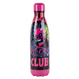 Konix Stranger Things Vacuum Flask - Stainless Steel - 500 ml - Hellfire Club Motif - Pink and Black