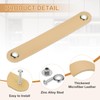 PATIKIL Leather Drawer Pulls, 4 Pcs Leather Handle Double Hole