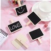 jojofuny 20 Pcs Mini Chalkboard Signs Wooden Clips Small Chalkboard