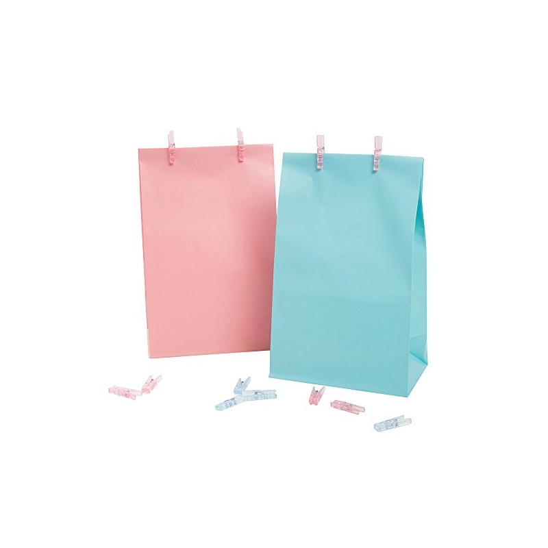 Baby Blue Plastic Clothespin Favors - 12 Pieces, 1.25'' -