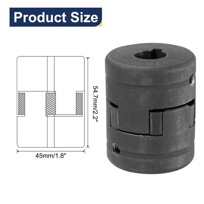 sourcing map 5/8" to 5/8" L075 Flexible 3-Piece L-Jaw Coupling