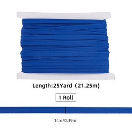 letsinstyle 25 Yards Blau Paspel Schrägband Mit Keder Kordel 1cm Breiter Einfach Gefalteter Besatz Kordelbesatz Aus Polyester Mit Hoher Elastizität Zum Nähen Basteln Quilten von Kleidung Und Decken