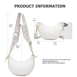myfriday Leather Crossbody Hobo Bag for Women Lightweight Crescent Travel Sling Shoulder Bag with Removable Strap