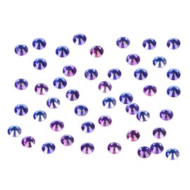 1440PCS Art Nail Rhinestones non Hotfix Glue Fix Round Crystals Glass Flatback for DIY Jewelry Making with one Picking Pen (ss12 1440pcs, Purple Velvet)