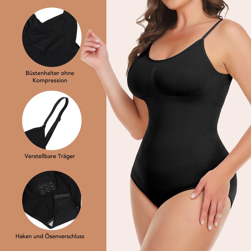 SHAPERIN Women's Bodysuit, Figure Shaping Body Shaper, Tummy Control Shapewear,
