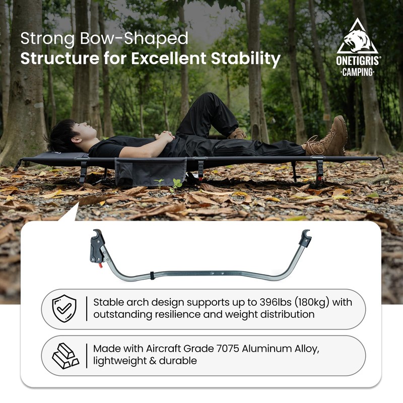 ONETIGRIS SUPRAGRIS Camping Cot, Support Up to 400lbs, Lightweight Comfortable
