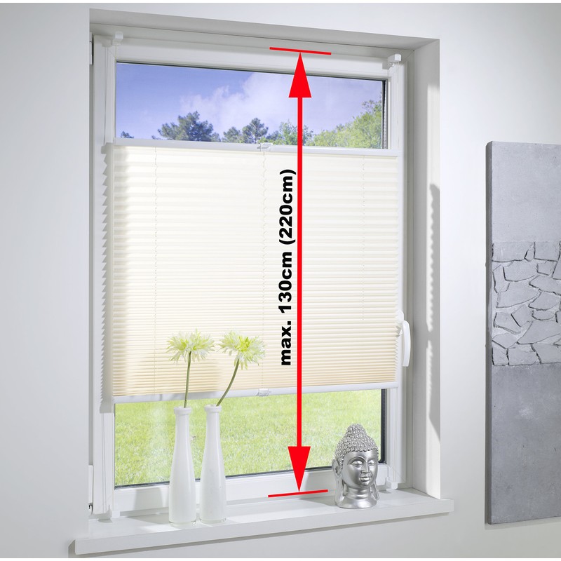 DécoProfi Honeycomb Pleated Blind, No Drilling, Blackout White, 75 cm