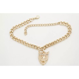 Unbranded Women Gold Metal Chain Boot Bracelet Anklet Shoe King Lion Charm Crown Jewelry