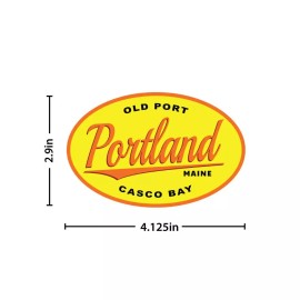 RetroPlanet Maine Portland Old Port Casco Bay Oval Die Cut Sticker