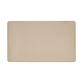 Embossed Kitchen Mats Cushioned Anti Fatigue, Non-Slip Leather-Like Kitchen Floor Mat, Eco-Friendly PVC Foam, Waterproof Anti-Fatigue Mat for Kitchen, Office, Sink, Laundry, 18" W 30" L, Cream