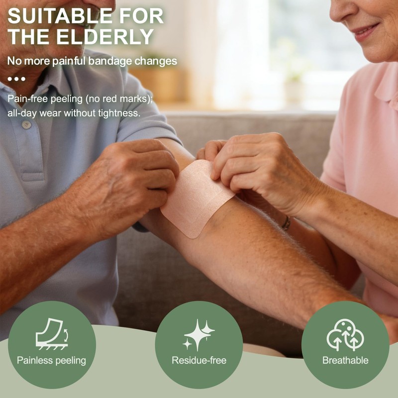 Silicone Adhesive Bandages Extra Large Size for Sensitive Fragile Skin