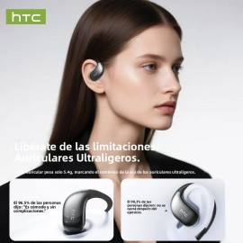 Audfonos Htc Ne57 Bluetooth 6.0 Color Negro AI Audifonos Traductores Resistente Al Agua Ipx5 Enc Auriculares Inalmbrico Pantalla Led Deportivos Gamer 