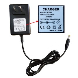 6V Battery Charger for Ride on Toys 6v 1000mA Charger for Best Choice Products Wrangler Kid Trax Toddler Quad Kidzone Bumper Car Dynacraft Electric Kids Car