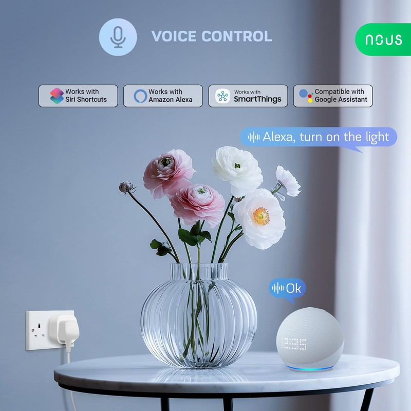 ZigBee Smart Plug 13A UK(ZigBee Hub Required) with Energy Monitoring,