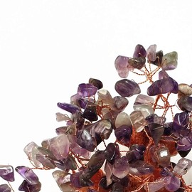 Colorsheng 7 Inch Quartz Crystal Money Tree Bonsai Feng Shui Gem Decoration for Wealth and Luck (Purple)