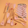 Cherry Pink 19 Piece Kitchen Utensils and Knife Set with