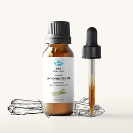 ASK Wholesale Lemongrass Pure Essential Oils - 30ml (1 fl oz) - 100% Pure, Aromatherapy, Diffuser, Humidifiers, Therapeutic Grade, Food Grade, Home Baths, Cleaning Products, Yoga, DIY Soaps