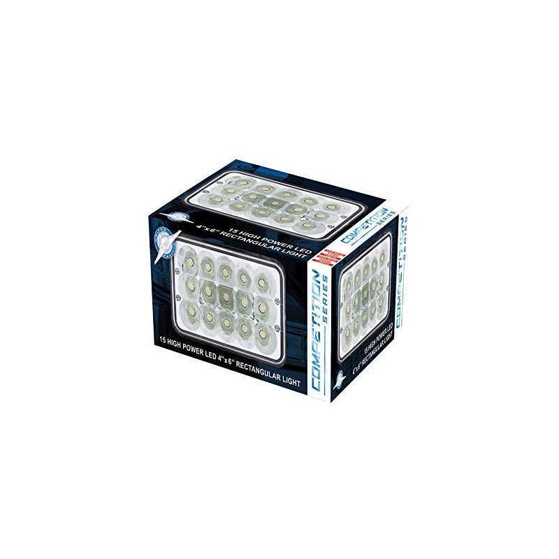 15 High Power LED 4" x 6" Rectangular Light