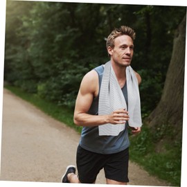 Outanaya 4pcs Cooling Towels for Breathable Fitness Yoga Towels Soft Absorbent Sports for Gym Travel Hiking Lightweight Neck Grey