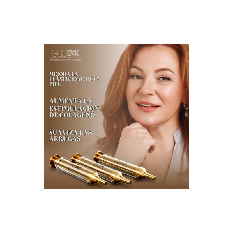 GLO24K Crema de estiramiento facial instantánea con oro de 24k,