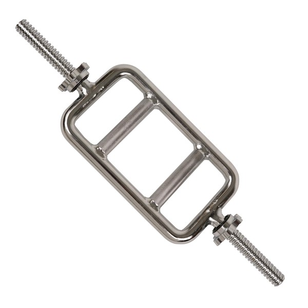 Sunny Health & Fitness 24 in Threaded Solid Chrome Tricep Bar with Ring Collars - STTB-24