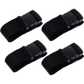 Heavy Duty 4 Pack Adjustable Luggage Straps for Suitcases, Travel Belt Connector Holds Suitcase Together, Extends Life of Bag, Premium Accessory for Travel Bag Closure, Black, 6.6 ft x 2 in.
