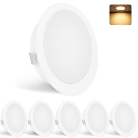 YindaLux YindaLux 6er Set LED Einbaustrahler 230V 3W 3000K Warmwei?, LED Spot Ultra Flach 300LM Bohrloch 55-58mm und 15mm Flache, IP44 M?beleinbauleuchte LED Einbauspots fr Spiegelschrank, Wei?