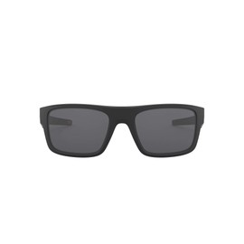 Oakley Men's OO9367 Drop Point Rectangular Sunglasses, Matte Black/Grey, 61 mm